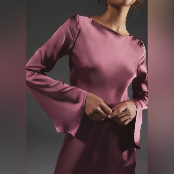 Urban Outfitters Pink Sheath Dress Mock Neck Long Sleeve - Picture 6 of 8